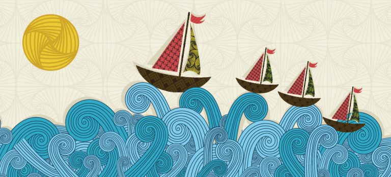 abstract graphic boats and tides