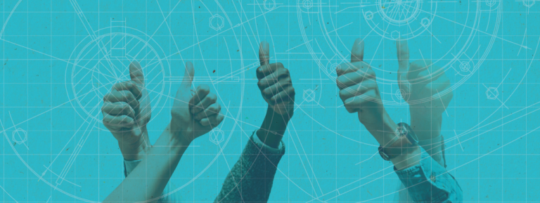 happy employees giving thumbs up