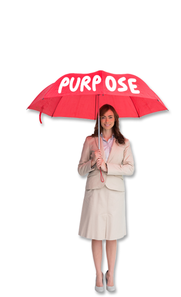 Woman with umbrella - clear purpose